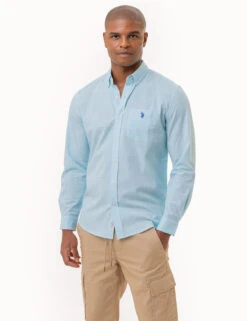 U.S. Polo Assn. GINGHAM SLUB POPLIN LONG SLEEVE SHIRT