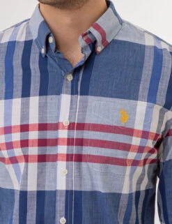 U.S. Polo Assn. LARGE PLAID LONG SLEEVE WOVEN SHIRT -Modern Wear Shop 11C321VP CLNV 3000