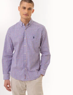 U.S. Polo Assn. PLAID LONG SLEEVE WOVEN SHIRT WITH POCKET -Modern Wear Shop 11C322VP BLRF 2811