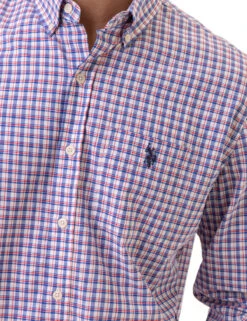 U.S. Polo Assn. PLAID LONG SLEEVE WOVEN SHIRT WITH POCKET -Modern Wear Shop 11C322VP BLRF 2812