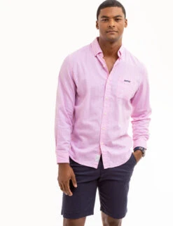 U.S. Polo Assn. DOT PRINT ROYAL OXFORD LONG SLEEVE SHIRT -Modern Wear Shop 11C327YG CDPK 8321