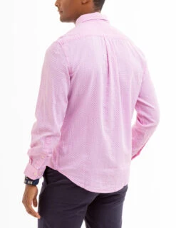 U.S. Polo Assn. DOT PRINT ROYAL OXFORD LONG SLEEVE SHIRT -Modern Wear Shop 11C327YG CDPK 8323