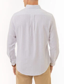 U.S. Polo Assn. DOT PRINT ROYAL OXFORD LONG SLEEVE SHIRT -Modern Wear Shop 11C327YG OPWH 2249