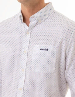 U.S. Polo Assn. DOT PRINT ROYAL OXFORD LONG SLEEVE SHIRT -Modern Wear Shop 11C327YG OPWH 2250