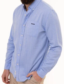 U.S. Polo Assn. DOT PRINT ROYAL OXFORD LONG SLEEVE SHIRT -Modern Wear Shop 11C327YG WNBL 1310