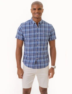 U.S. Polo Assn. PLAID SLUB POPLIN SHORT SLEEVE SHIRT