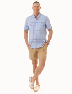 U.S. Polo Assn. HORIZONTAL STRIPE SHORT SLEEVE WOVEN SHIRT -Modern Wear Shop 11C337VP WNBL 2205