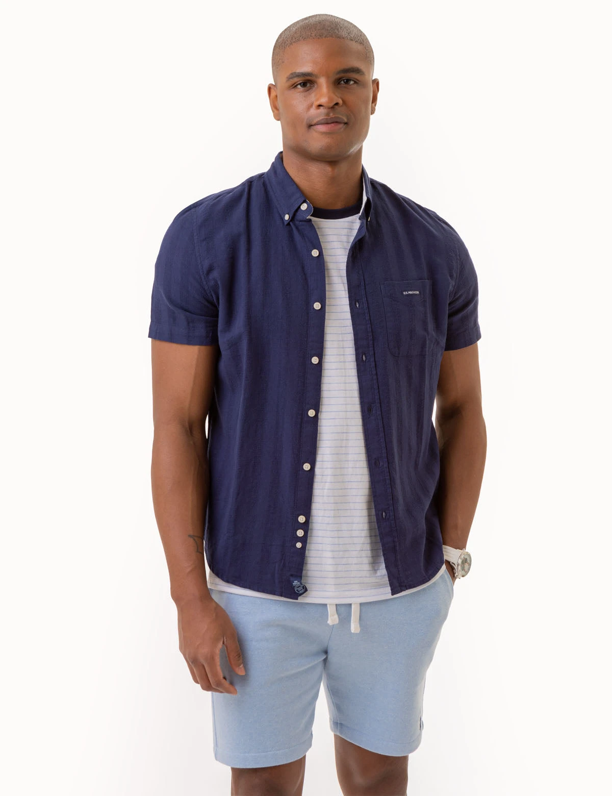 U.S. Polo Assn. SHORT SLEEVE YARN DYE DOBBY WOVEN SHIRT 4 U.S. Polo Assn. SHORT SLEEVE YARN DYE DOBBY WOVEN SHIRT - Image 2