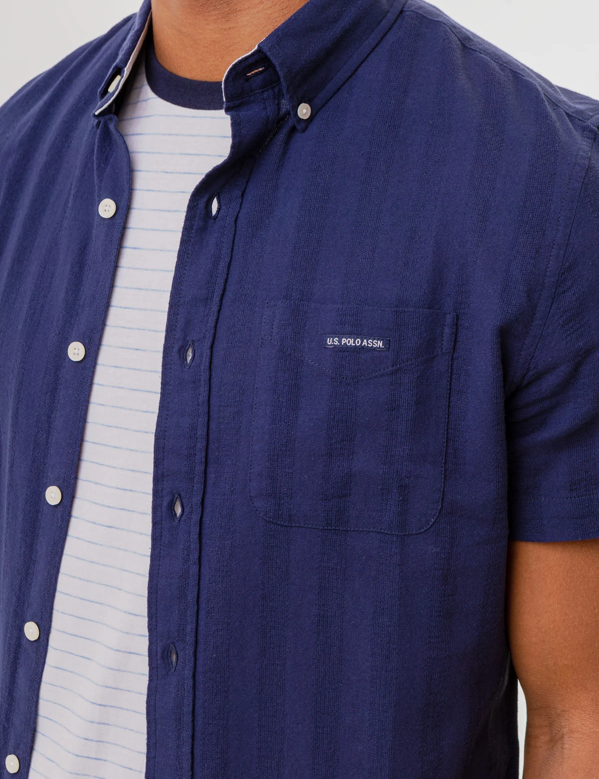 U.S. Polo Assn. SHORT SLEEVE YARN DYE DOBBY WOVEN SHIRT 7 U.S. Polo Assn. SHORT SLEEVE YARN DYE DOBBY WOVEN SHIRT - Image 5