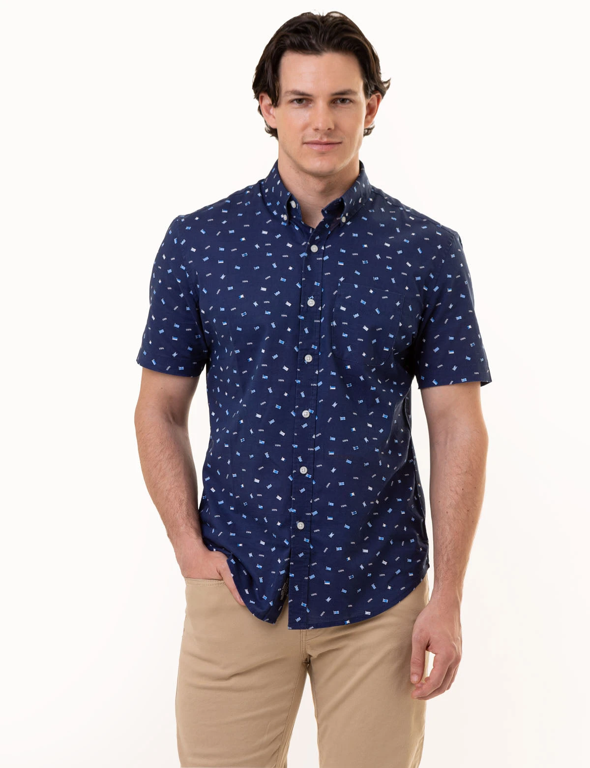 U.S. Polo Assn. ALL OVER USPA FLAG PRINT WOVEN SHIRT 3 U.S. Polo Assn. ALL OVER USPA FLAG PRINT WOVEN SHIRT