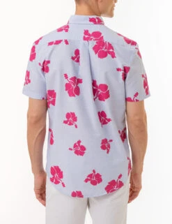 U.S. Polo Assn. HIBISCUS SHORT SLEEVE WOVEN SHIRT WITH POCKET -Modern Wear Shop 11C344WF WNBL 2750