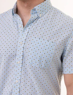 U.S. Polo Assn. SHORT SLEEVE DOT PRINT WOVEN SHIRT WITH POCKET -Modern Wear Shop 11C351XA WNBL 0746