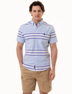 U.S. Polo Assn. HORIZONTAL STRIPE SHORT SLEEVE OXFORD SHIRT