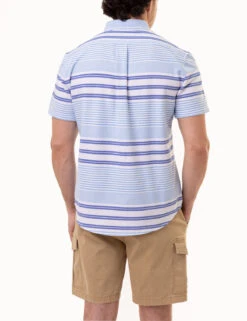 U.S. Polo Assn. HORIZONTAL STRIPE SHORT SLEEVE OXFORD SHIRT -Modern Wear Shop 11C360YA OPWH 0927