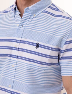 U.S. Polo Assn. HORIZONTAL STRIPE SHORT SLEEVE OXFORD SHIRT -Modern Wear Shop 11C360YA OPWH 0928