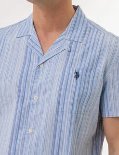 U.S. Polo Assn. SLUB POPLIN SHORT SLEEVE SHIRT WITH POCKET -Modern Wear Shop 11C364W8 WNBL 2233