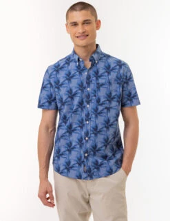 U.S. Polo Assn. PALM TREE SLUB CHAMBRAY WOVEN SHIRT