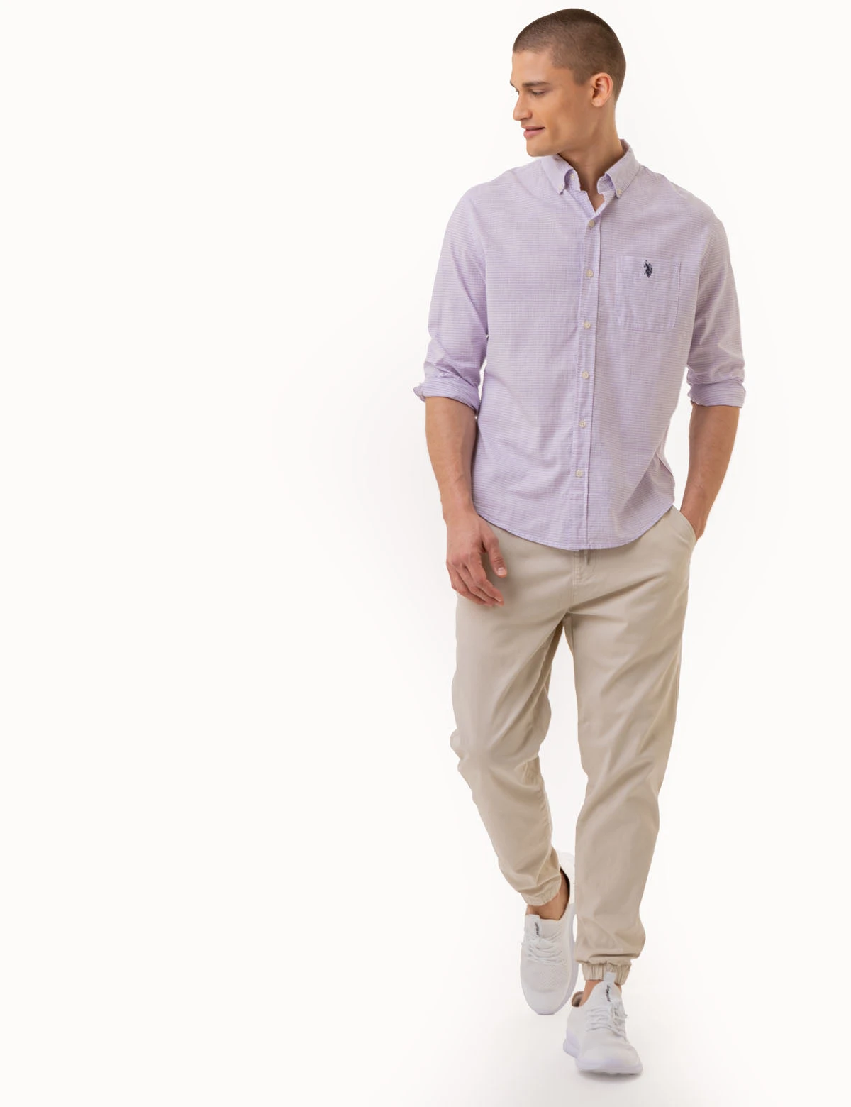 U.S. Polo Assn. LONG SLEEVE HORIZONTAL STRIPE WOVEN SHIRT 4 U.S. Polo Assn. LONG SLEEVE HORIZONTAL STRIPE WOVEN SHIRT - Image 2