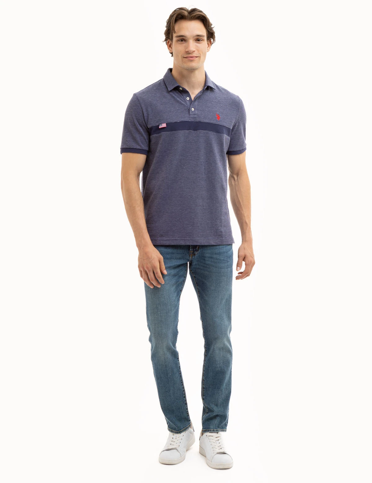 U.S. Polo Assn. JACQUARD PIQUE PIECED POLO SHIRT 4 U.S. Polo Assn. JACQUARD PIQUE PIECED POLO SHIRT - Image 2