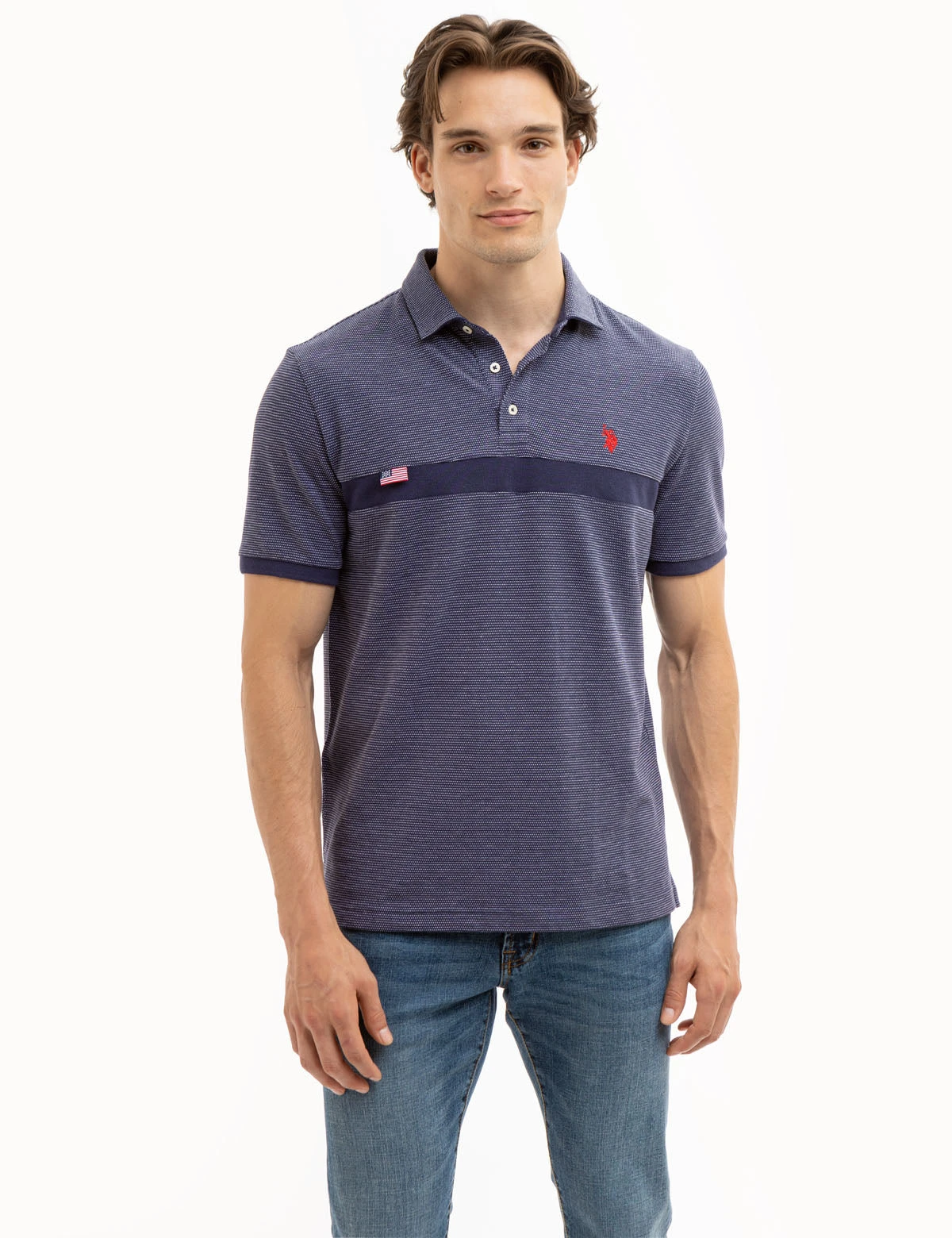 U.S. Polo Assn. JACQUARD PIQUE PIECED POLO SHIRT 3 U.S. Polo Assn. JACQUARD PIQUE PIECED POLO SHIRT