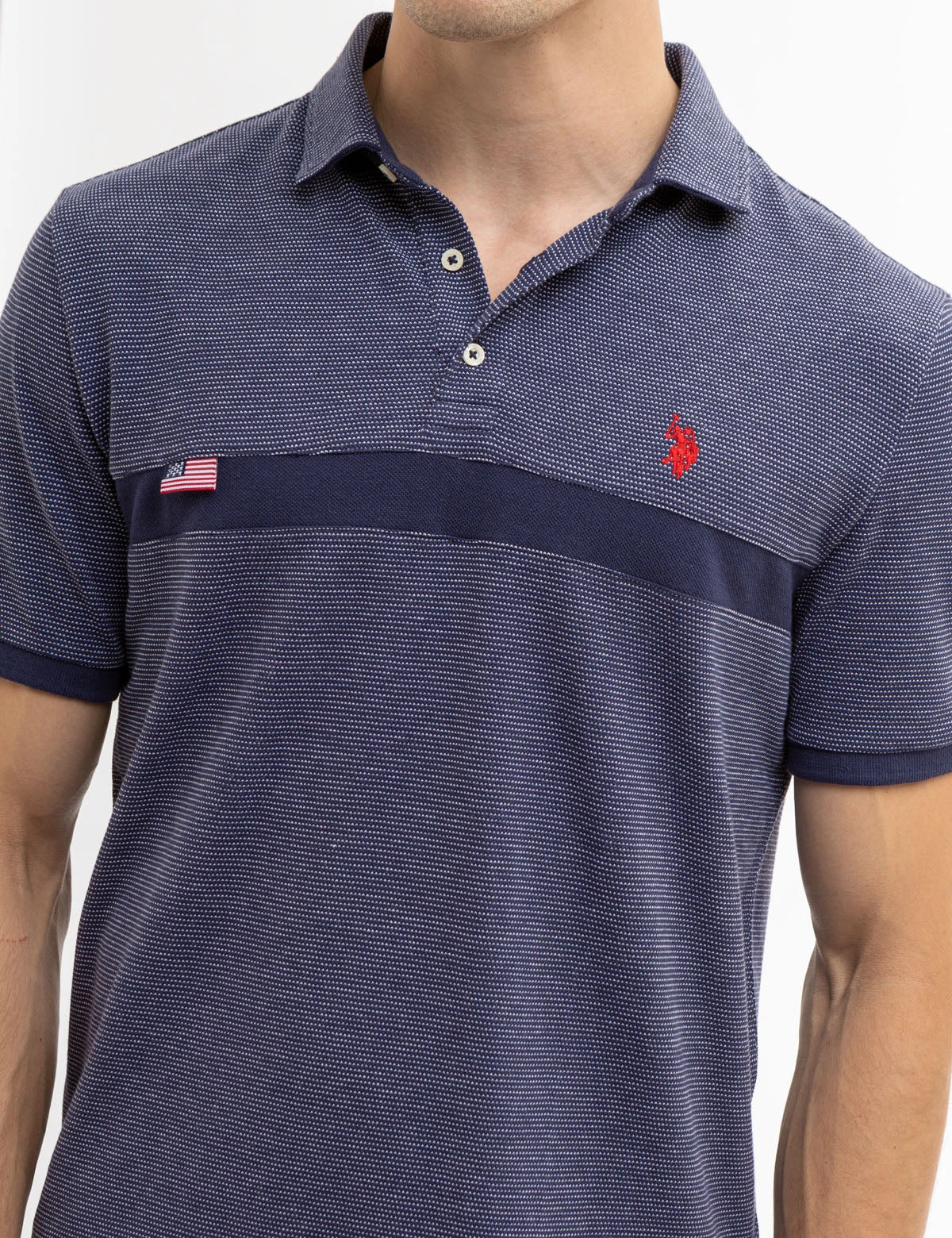 U.S. Polo Assn. JACQUARD PIQUE PIECED POLO SHIRT 6 U.S. Polo Assn. JACQUARD PIQUE PIECED POLO SHIRT - Image 4