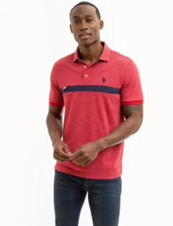 U.S. Polo Assn. JACQUARD PIQUE PIECED POLO SHIRT 15 U.S. Polo Assn. JACQUARD PIQUE PIECED POLO SHIRT -Modern Wear Shop 11C4643Z ERED 7935