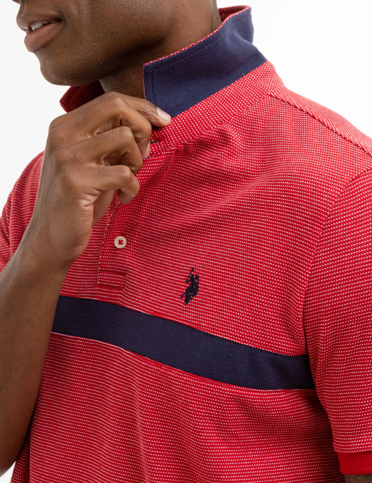 U.S. Polo Assn. JACQUARD PIQUE PIECED POLO SHIRT 9 U.S. Polo Assn. JACQUARD PIQUE PIECED POLO SHIRT - Image 7