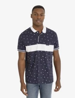 U.S. Polo Assn. ALL OVER FLAG PRINTED JERSEY POLO SHIRT -Modern Wear Shop 11C4672W CLNV 1361