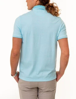 U.S. Polo Assn. ALL OVER PRINT TEXTURED COLLAR POLO SHIRT -Modern Wear Shop 11C4722W HZBL 85968