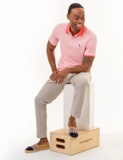 U.S. Polo Assn. ALL OVER PRINT TEXTURED COLLAR POLO SHIRT -Modern Wear Shop 11C4722W PKCR 86269