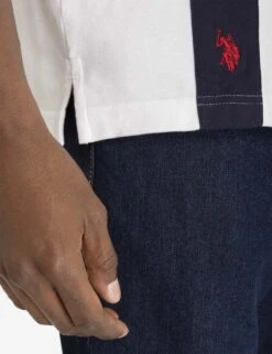 U.S. Polo Assn. VERTICAL COLORBLOCK PIQUE POLO SHIRT -Modern Wear Shop 11C4803O WHIT 1449