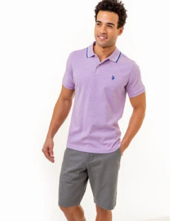 U.S. Polo Assn. SLIM FIT SOLID INTERLOCK POLO SHIRT -Modern Wear Shop 11C57898 LILH 86614