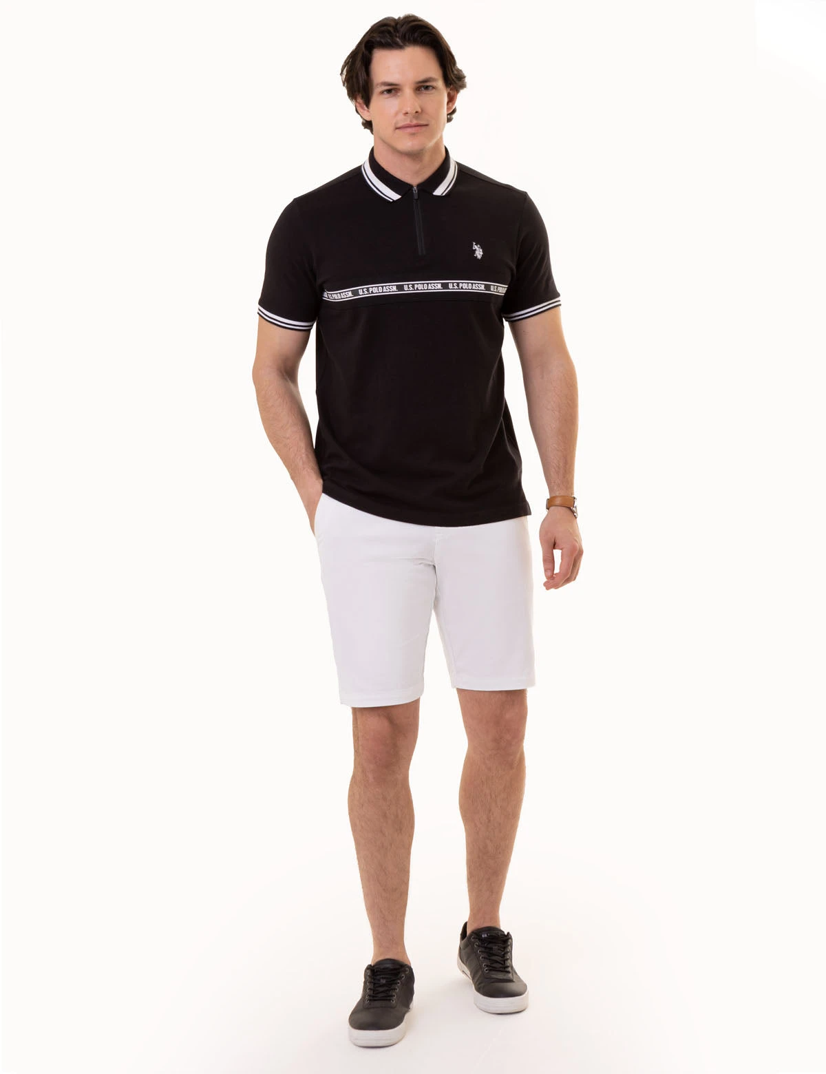 U.S. POLO ASSN. ZIPPER PLACKET PIECED POLO SHIRT 8 U.S. POLO ASSN. ZIPPER PLACKET PIECED POLO SHIRT - Image 6