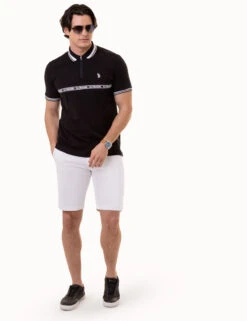 U.S. POLO ASSN. ZIPPER PLACKET PIECED POLO SHIRT 17 U.S. POLO ASSN. ZIPPER PLACKET PIECED POLO SHIRT -Modern Wear Shop 11C5793O BLCK 1575