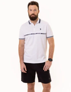 U.S. POLO ASSN. ZIPPER PLACKET PIECED POLO SHIRT