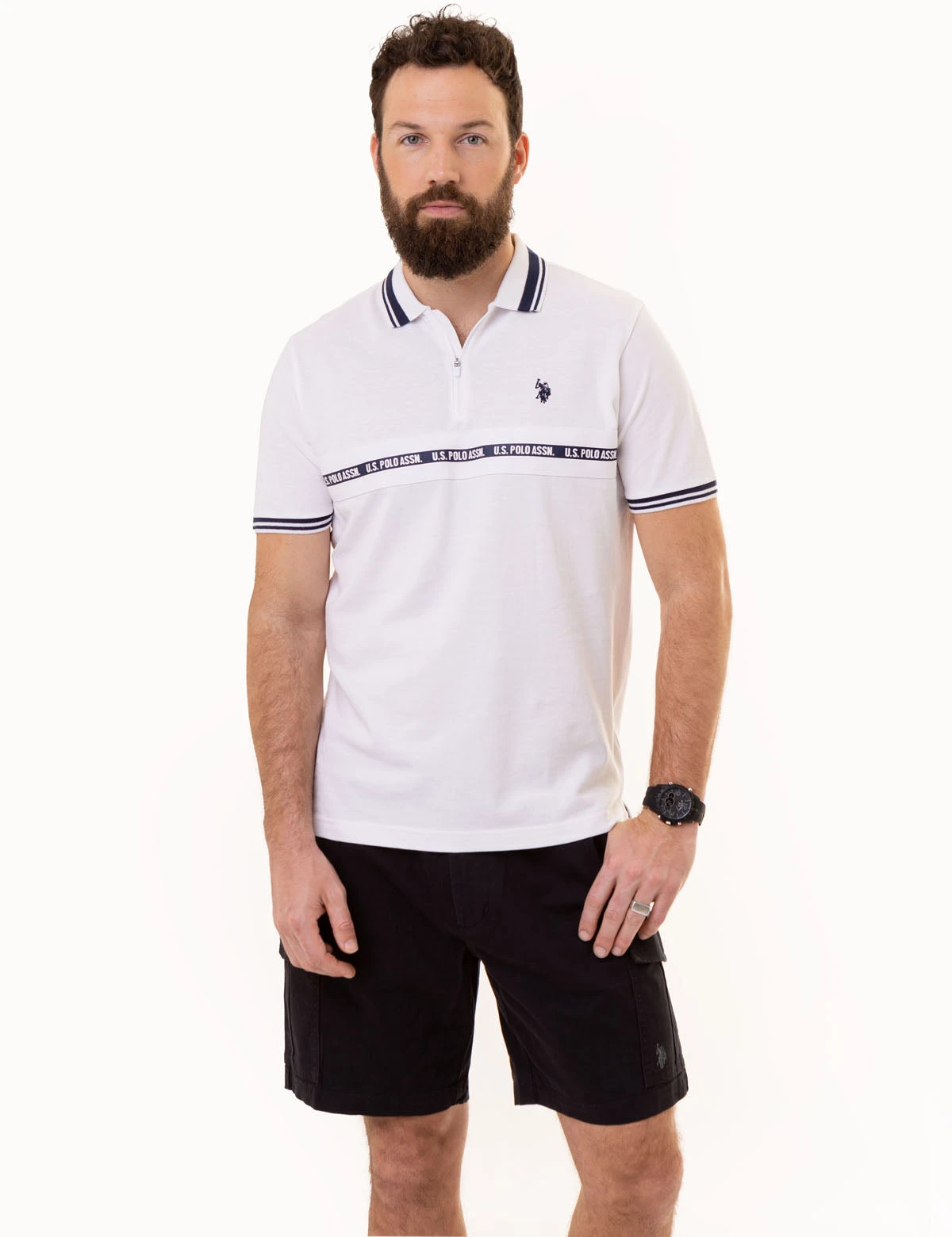 U.S. POLO ASSN. ZIPPER PLACKET PIECED POLO SHIRT 3 U.S. POLO ASSN. ZIPPER PLACKET PIECED POLO SHIRT