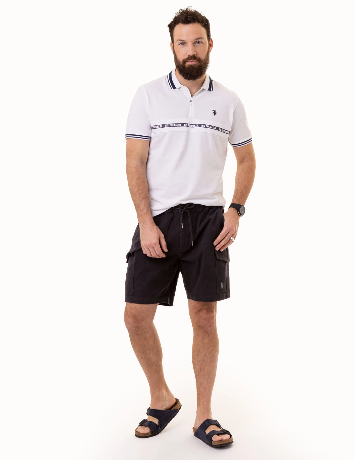 U.S. POLO ASSN. ZIPPER PLACKET PIECED POLO SHIRT 4 U.S. POLO ASSN. ZIPPER PLACKET PIECED POLO SHIRT - Image 2