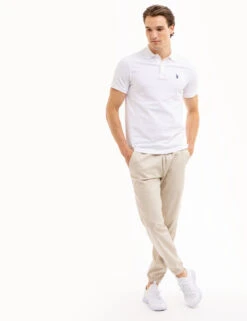 U.S. Polo Assn. SLIM FIT SOLID PIQUE POLO SHIRT -Modern Wear Shop 11C5813O WHIT 8175