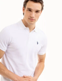 U.S. Polo Assn. SLIM FIT SOLID PIQUE POLO SHIRT -Modern Wear Shop 11C5813O WHIT 8179