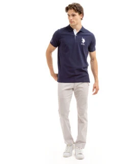 U.S. Polo Assn. SOLID PIQUE DOUBLE LOGO POLO SHIRT -Modern Wear Shop 11C6063O CLNV 7837