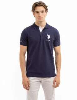 U.S. Polo Assn. SOLID PIQUE DOUBLE LOGO POLO SHIRT -Modern Wear Shop 11C6063O CLNV 7839