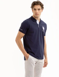 U.S. Polo Assn. SOLID PIQUE DOUBLE LOGO POLO SHIRT -Modern Wear Shop 11C6063O CLNV 7841