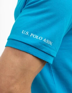 U.S. Polo Assn. SOLID PIQUE DOUBLE LOGO POLO SHIRT -Modern Wear Shop 11C6063O DTWB 7867