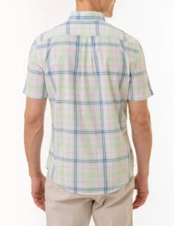 U.S. Polo Assn. PLAID POPLIN WOVEN SHORT SLEEVE SHIRT -Modern Wear Shop 11C650VQ GEEN 2913