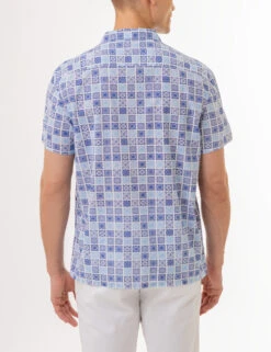 U.S. Polo Assn. MEDALLION PRINT SHORT SLEEVE WOVEN SHIRT -Modern Wear Shop 11C651XA WNBL 2682