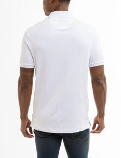 U.S. Polo Assn. SOLID INTERLOCK GINGHAM TRIM POLO SHIRT -Modern Wear Shop 11C87998 WHIT 7875