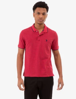 U.S. Polo Assn. JACQUARD MARLED STRIPE POLO SHIRT -Modern Wear Shop 11c04132 rdht 82001