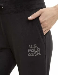 U.S. Polo Assn. VELOUR EMBELLISHED JOGGER -Modern Wear Shop 21 62769V BLCK BOTTOM 3907