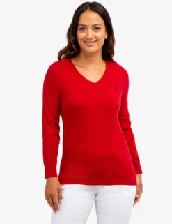 U.S. Polo Assn. SOFT TOUCH V-NECK SWEATER -Modern Wear Shop 21025C1D ERED 63974
