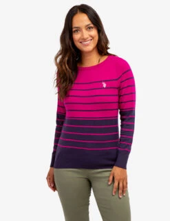 U.S. Polo Assn. STRIPED BOAT NECK SWEATER 13 U.S. Polo Assn. STRIPED BOAT NECK SWEATER -Modern Wear Shop 21045C1D HSDF 64179